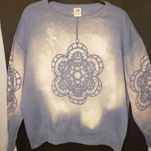 Baby Yoda bleached crew neck sweater